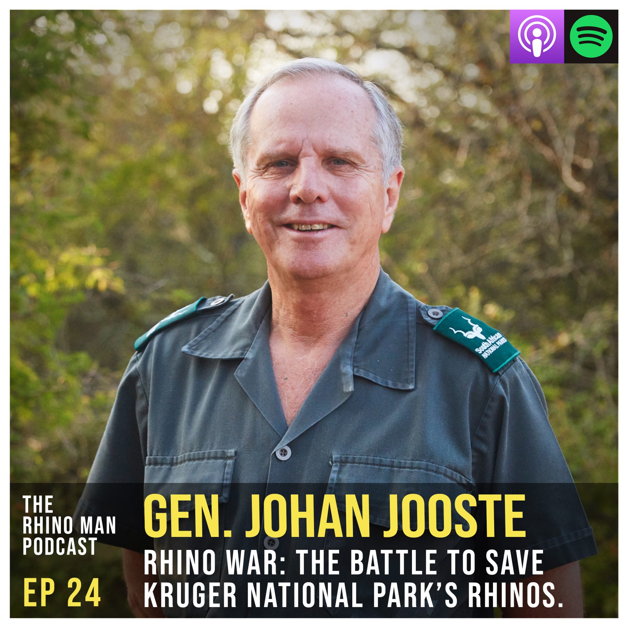 Ep 24: General Johan Jooste – Rhino War: the battle to save Kruger National Park’s rhinos.
