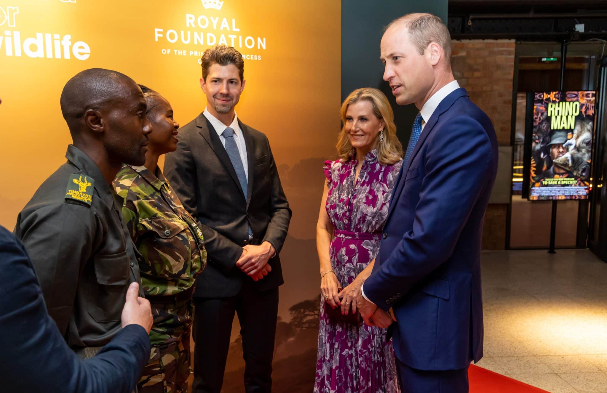 Prince William and Duchess Sophie meet the RHINO MAN team